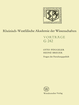 cover image of Fragen der Forschungspolitik